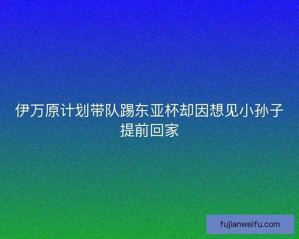 伊万原计划带队踢东亚杯却因想见小孙子提前回家