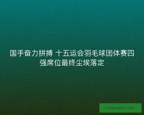 国手奋力拼搏 十五运会羽毛球团体赛四强席位最终尘埃落定